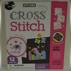❤️ 🇨🇦 BNIB Cross Stitch Kit for Beginners and Kids 12 Projects by Spice Box Easy